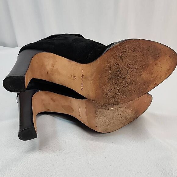 Michael Kors Size 10 Black Suede Ankle Heel Booties Leather Suede. FF - Picture 8 of 10
